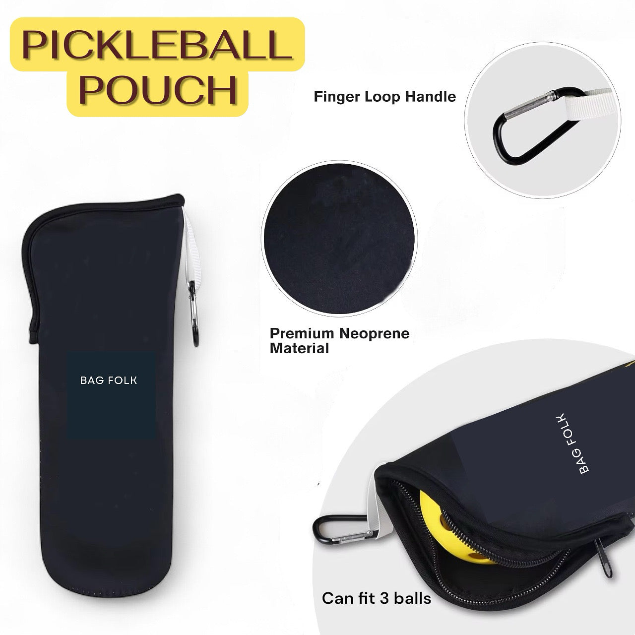 Neoprene Pickleball Storage Pouch