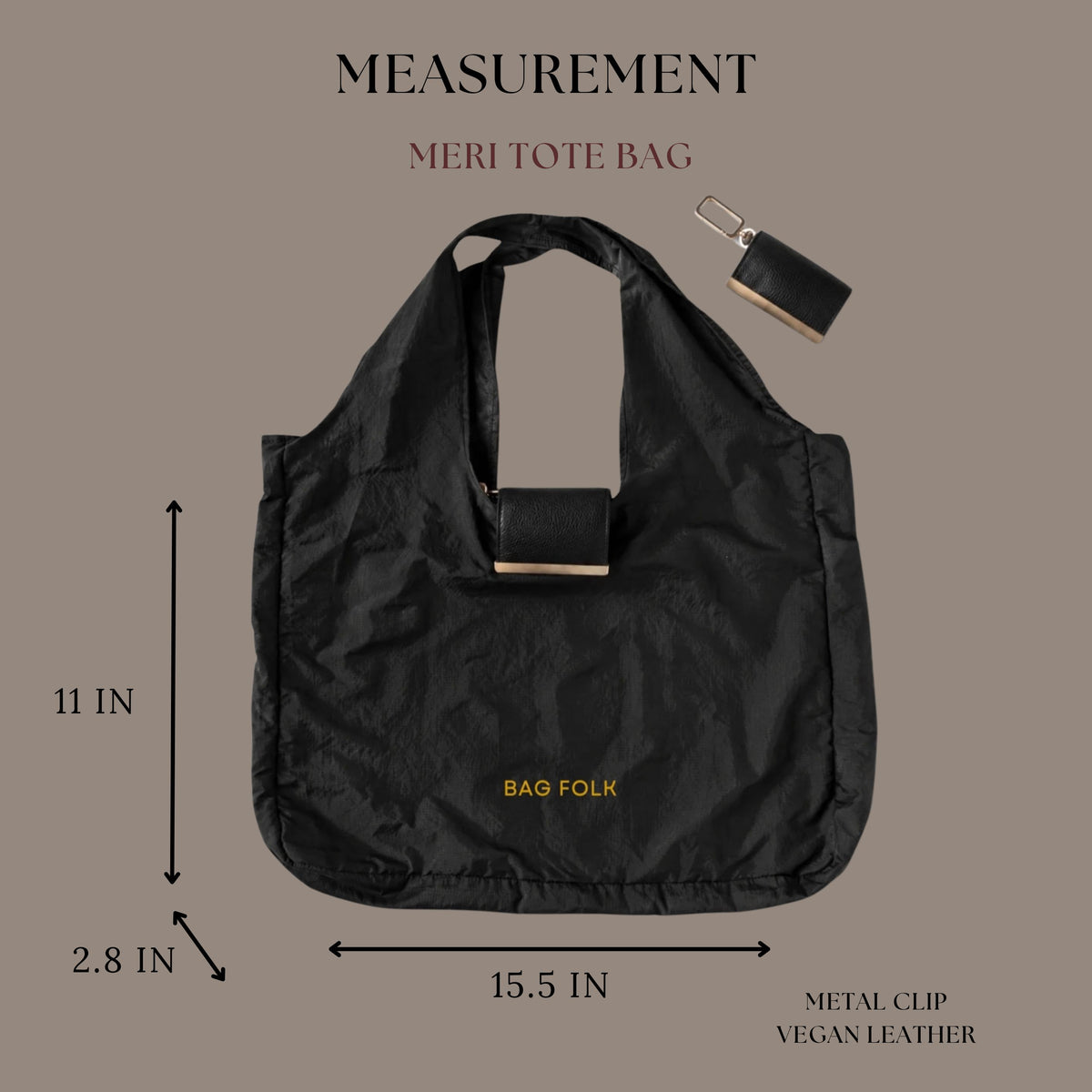 Meri Foldable Clip Tote Bag