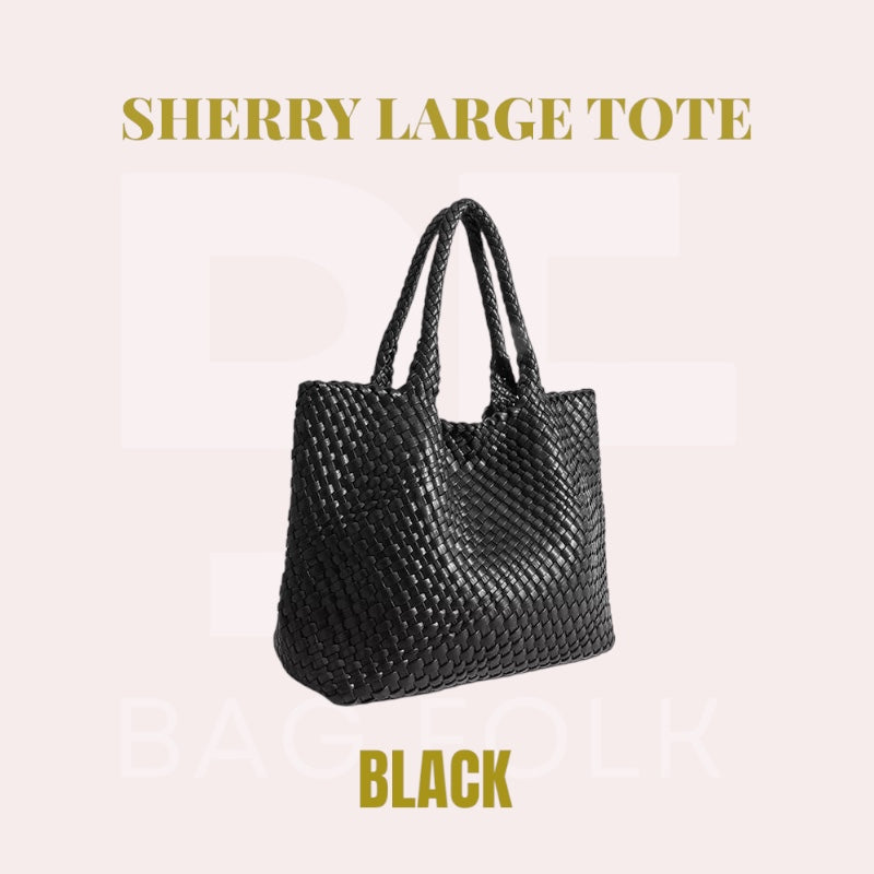 SHERRY BLACK LARGE TOTE BAG