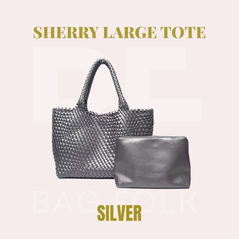 SHERRY SILVER LARGE TOTE BAG