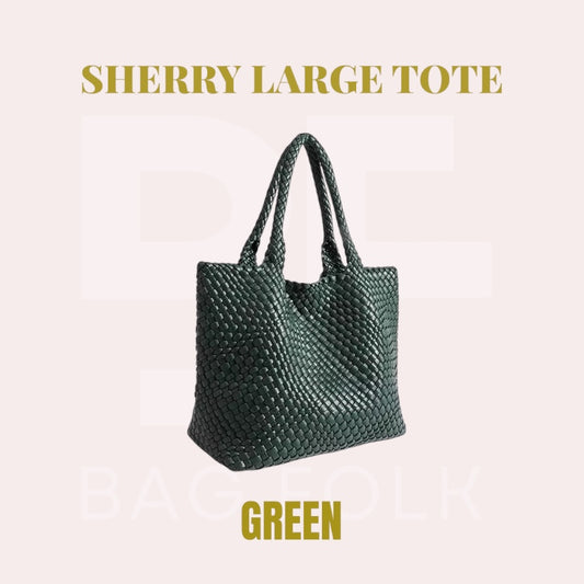 SHERRY GREEN LARGE TOTE BAG