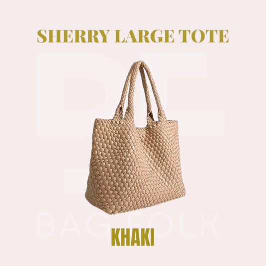 SHERRY KHAKI LARGE TOTE BAG